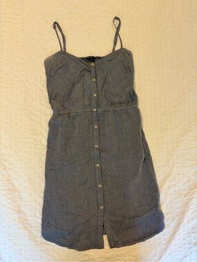 George Striped Denim-Look Button Front Mini Dress in Blue